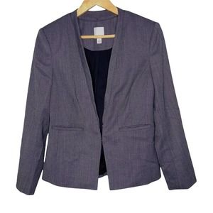 Halogen Black And White Patterned Blazer Career Jacket 8 Petite ~